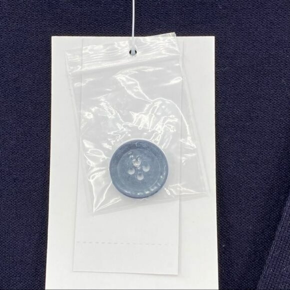 Magaschoni Button Front Navy Blue Cardigan Sweater M Viscose/Nylon Knit - Picture 3 of 8